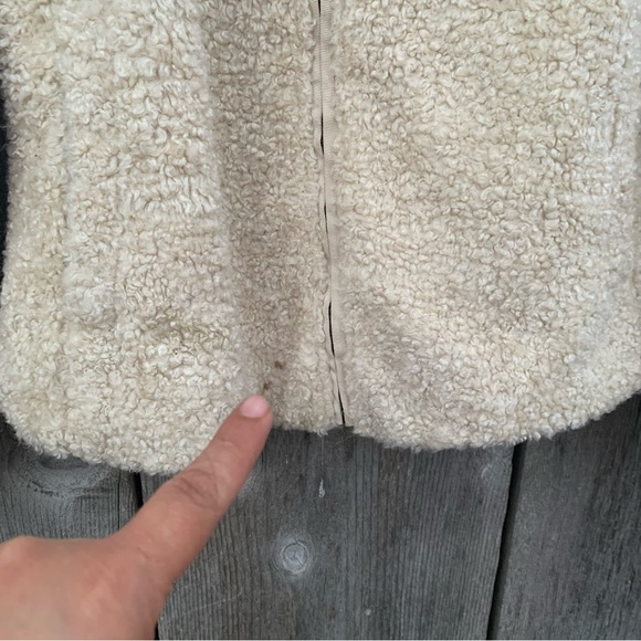 PENDLETON Jacket Women’s Size Small Beige Wool Sherpa Teddy 90's Fuzzy Full Zip - Picture 7 of 16